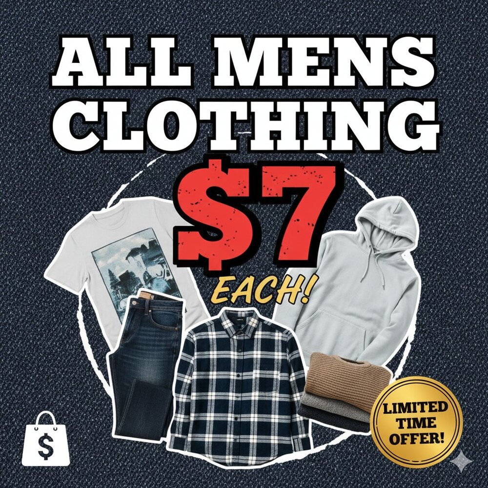 MENS CLOTHING SALE - $7 Each